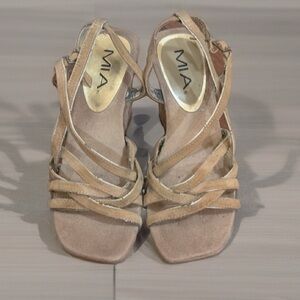 MIA Beige Strappy Women's Sandals